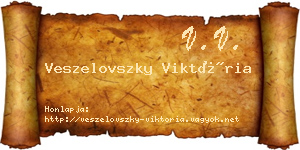 Veszelovszky Viktória névjegykártya